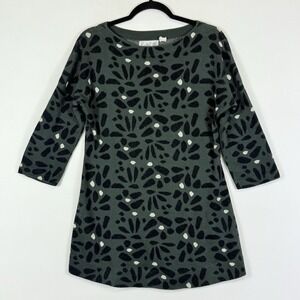 Field Flower Tunic Sweater Womens XS Green Boho Whimsigoth Cabin Forestcore